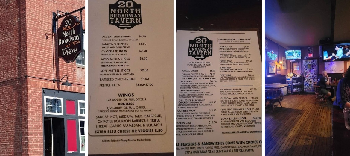 20 North Broadway Tavern Menu