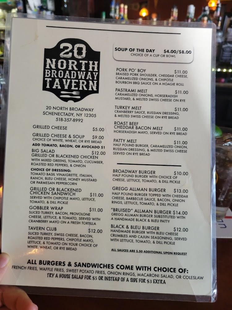20 North Broadway Tavern Menu image 3